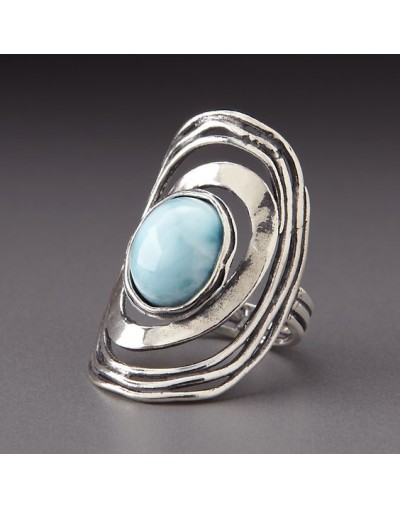 Anillo de moda de plata esterlina con ojo turquesa